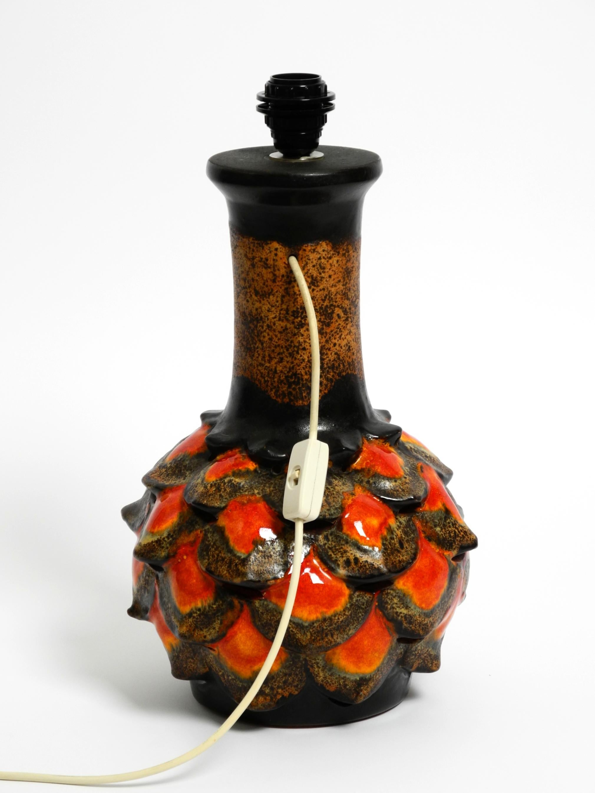 Mid-Century Modern Beautiful 1960s large ceramic table lamp by Walter Gerhards for Aro Leuchten