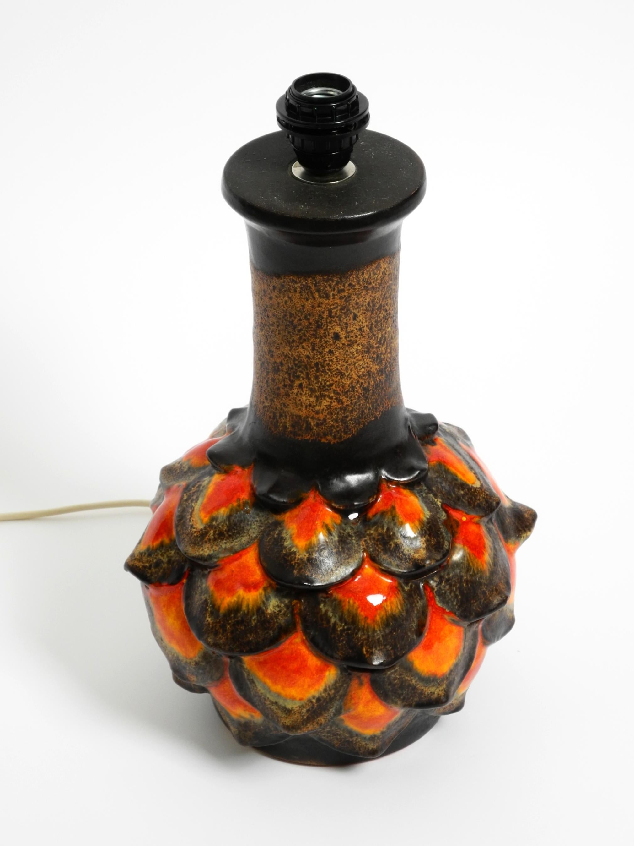 German Beautiful 1960s large ceramic table lamp by Walter Gerhards for Aro Leuchten