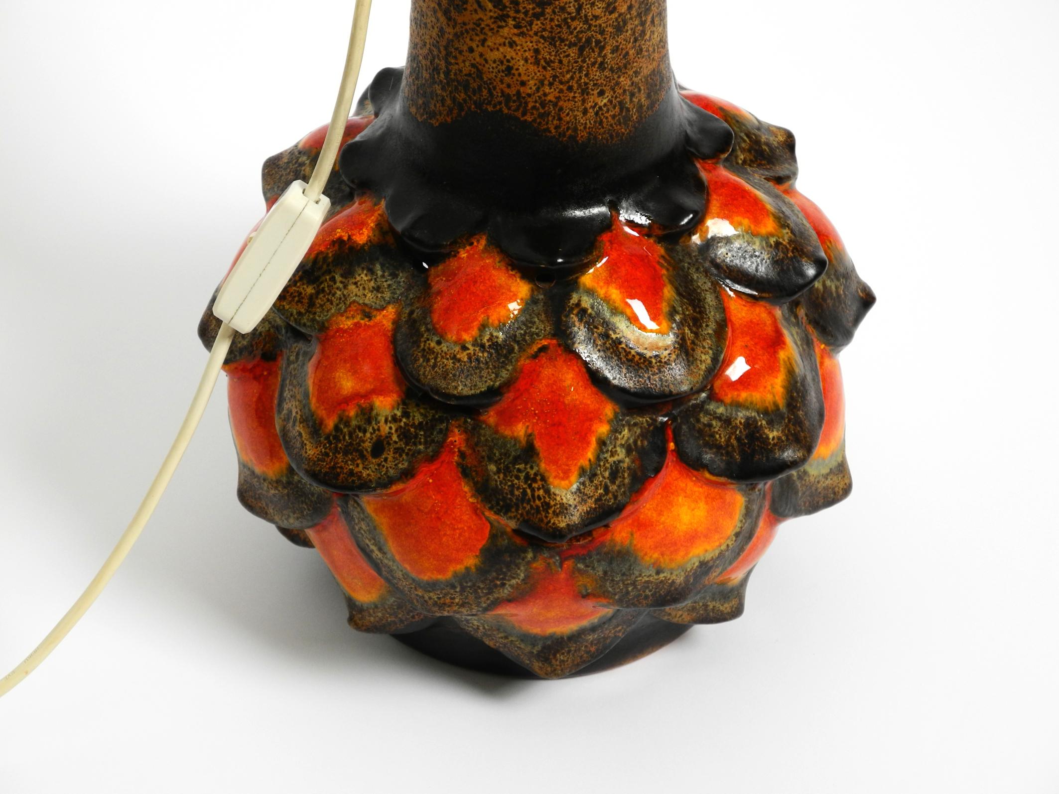 Mid-20th Century Beautiful 1960s large ceramic table lamp by Walter Gerhards for Aro Leuchten
