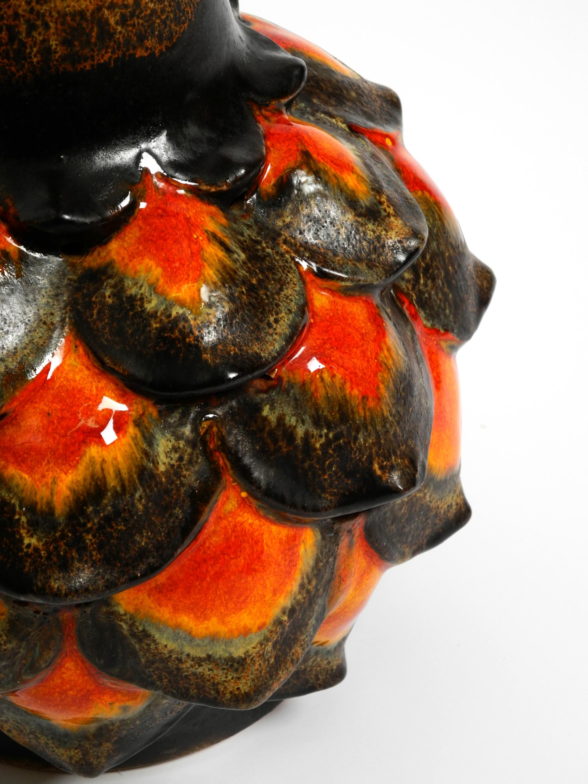 Ceramic Beautiful 1960s large ceramic table lamp by Walter Gerhards for Aro Leuchten