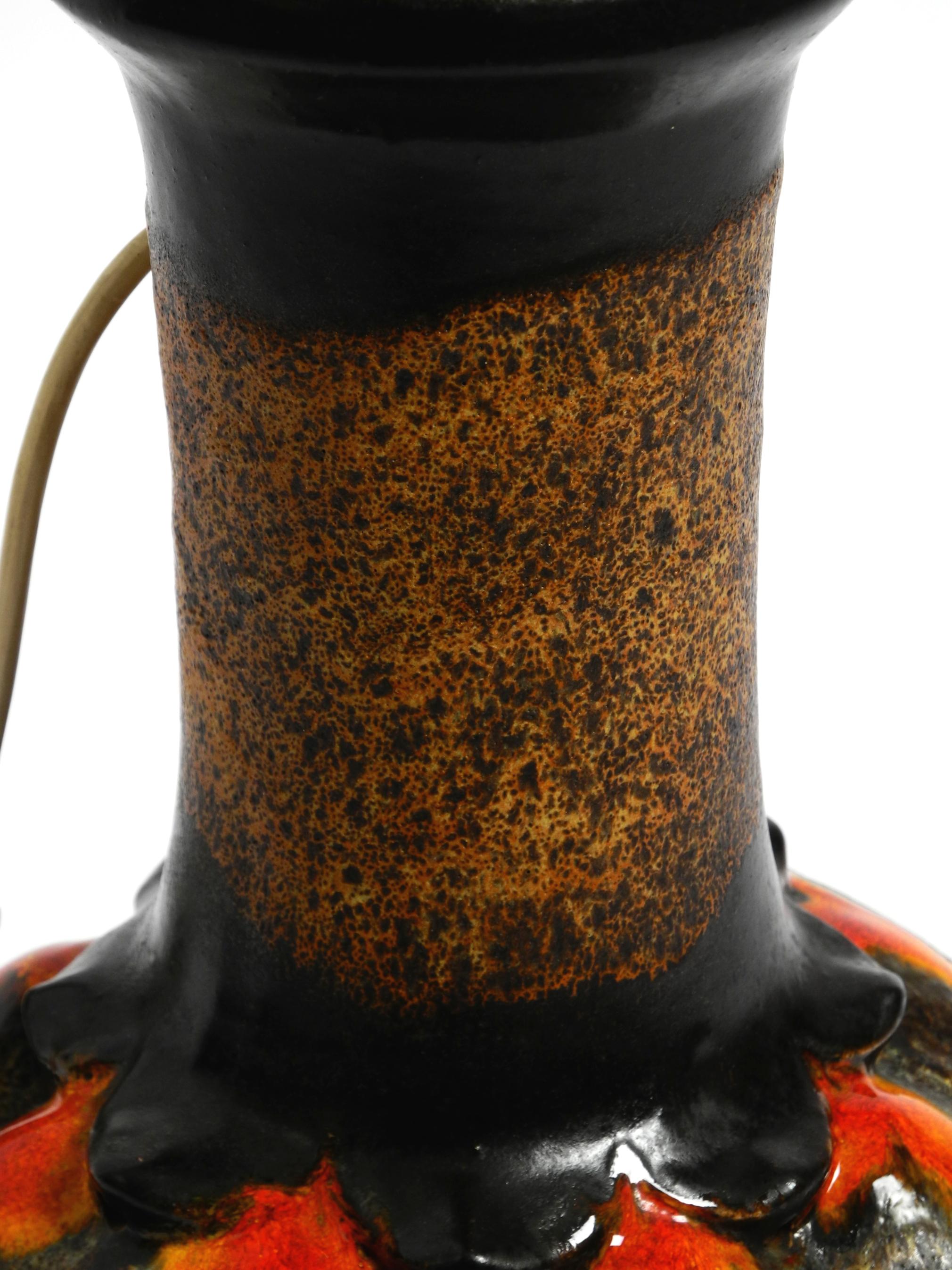 Beautiful 1960s large ceramic table lamp by Walter Gerhards for Aro Leuchten 1