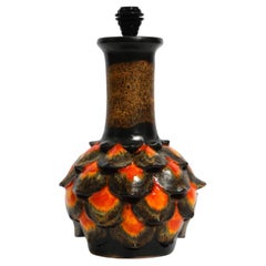 Beautiful 1960s large ceramic table lamp by Walter Gerhards for Aro Leuchten