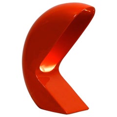 Beautiful 1960s Pop Art Space Age Red Ceramic Table Lamp Made in Italy