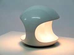 Beautiful 1960s Pop Art Space Age White Ceramic Table Lamp Made in Italy