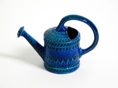 Beautiful 1960s Rimini Blu ceramic watering can by Aldo Londi for Bitossi Italy