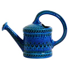 Beautiful 1960s Rimini Blu ceramic watering can by Aldo Londi for Bitossi Italy