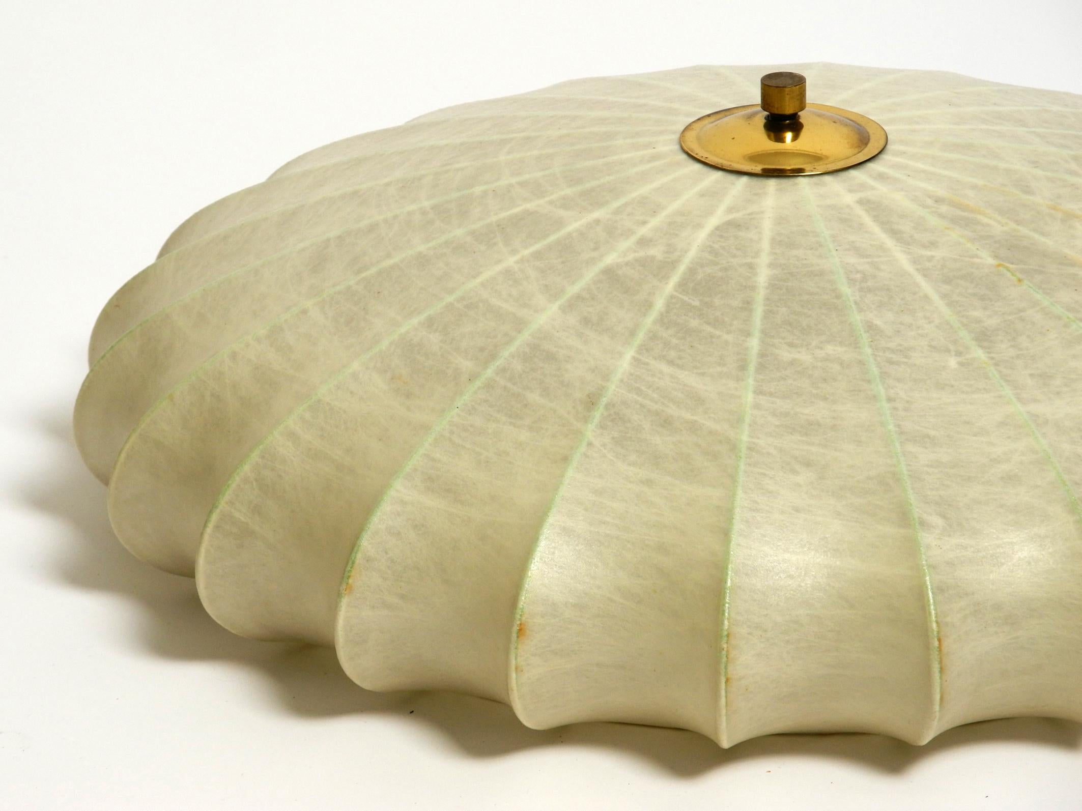 Beautiful 1960s round Cocoon ceiling lamp with metal frame 5