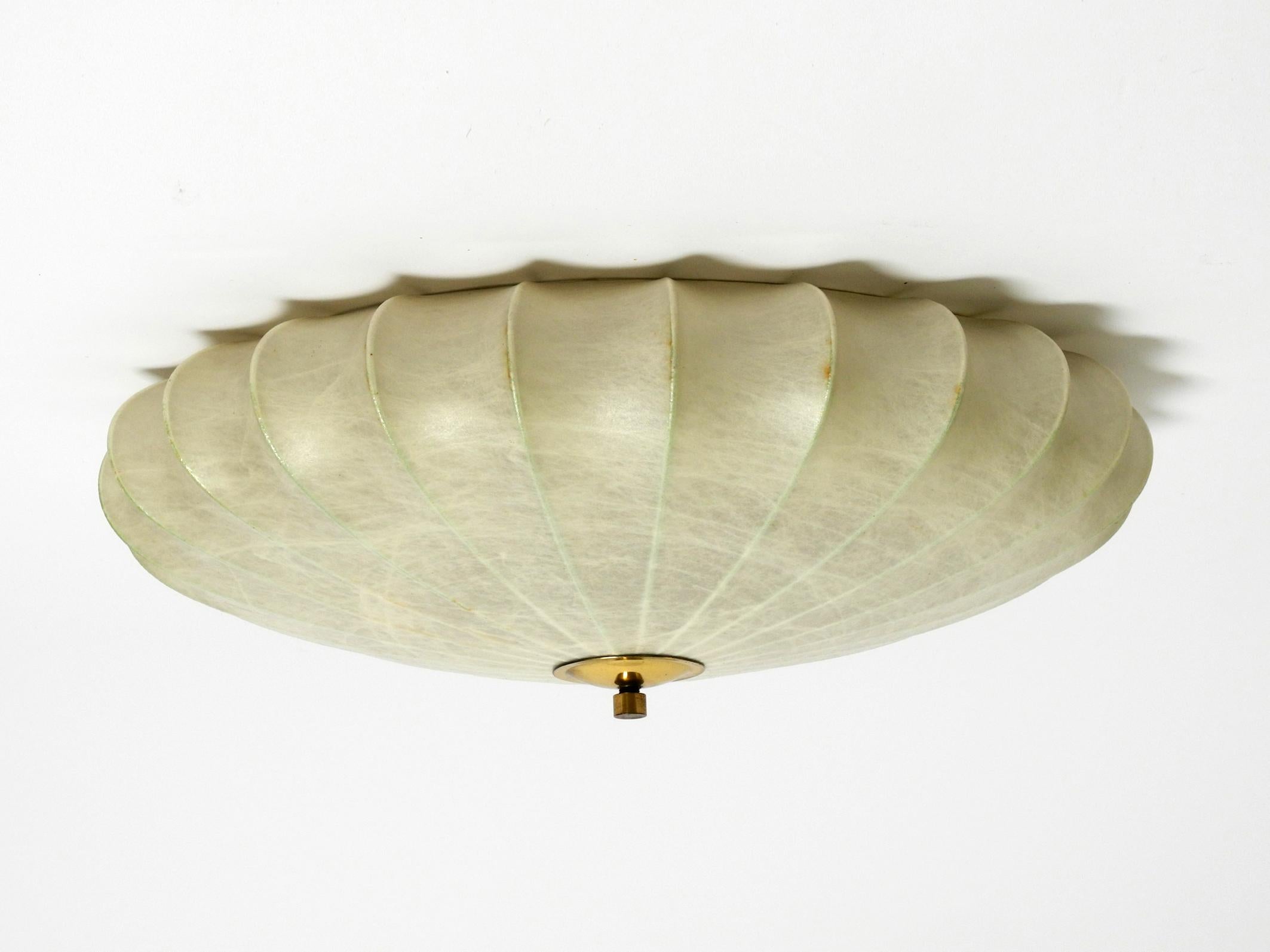 Beautiful 1960s round Cocoon ceiling lamp with metal frame 9