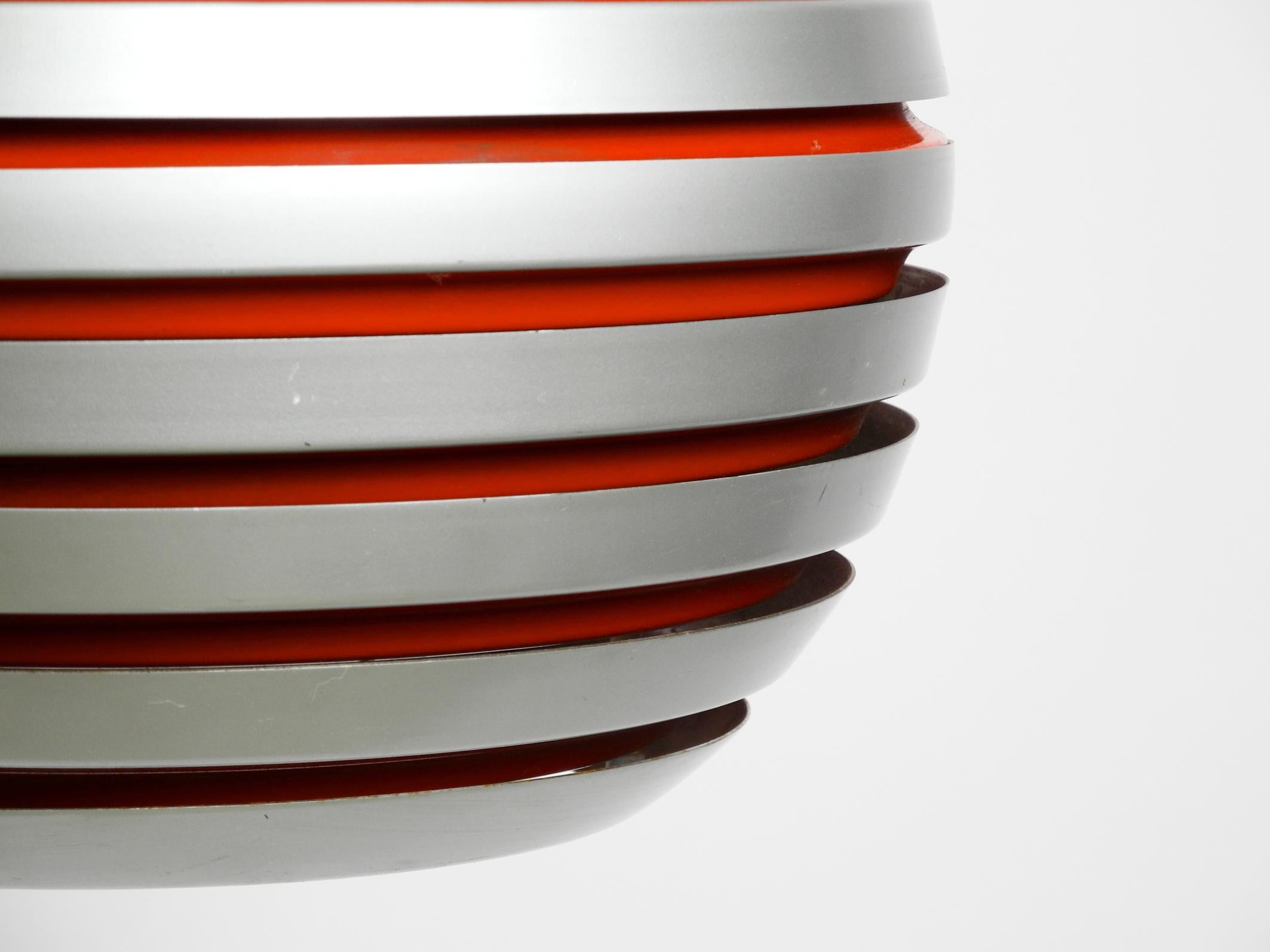 Beautiful 1960s Spherical Space Age Ceiling Lamp with Slats Made of Heavy Metal For Sale 2