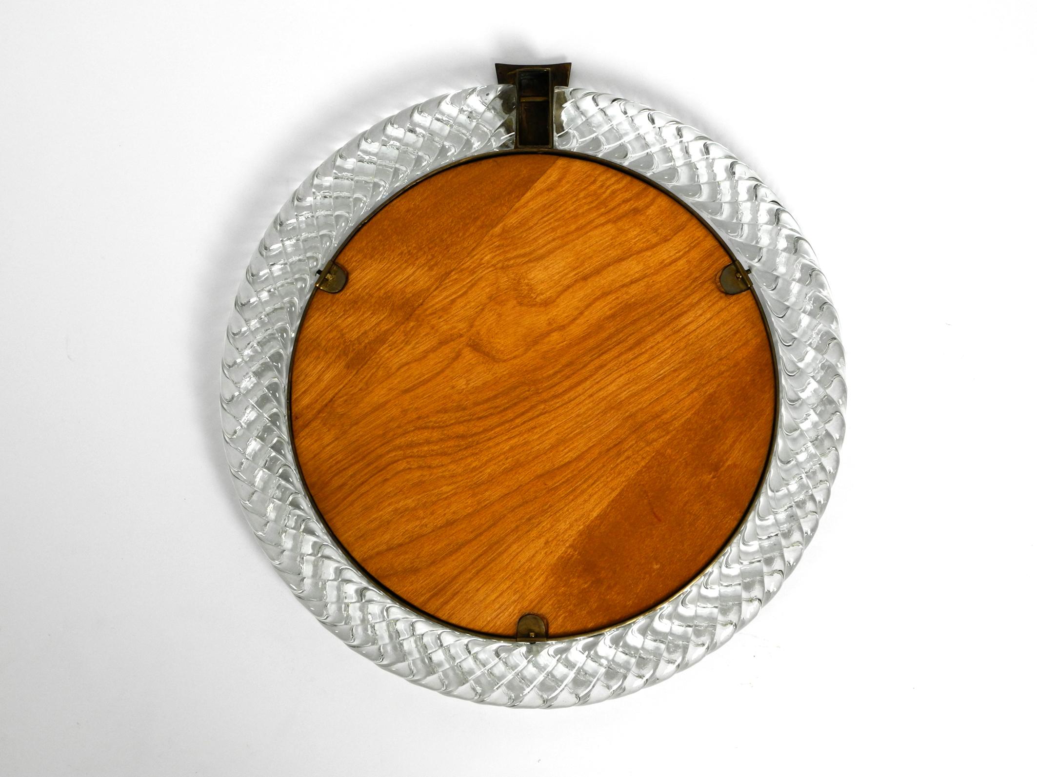 Beautiful 1960s Wall Mirror with Heavy Murano Glass Frame by Barovier & Toso 1