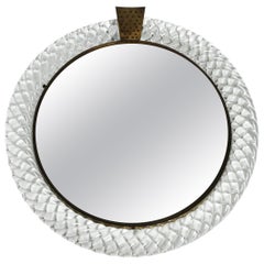 Beautiful 1960s Wall Mirror with Heavy Murano Glass Frame by Barovier & Toso