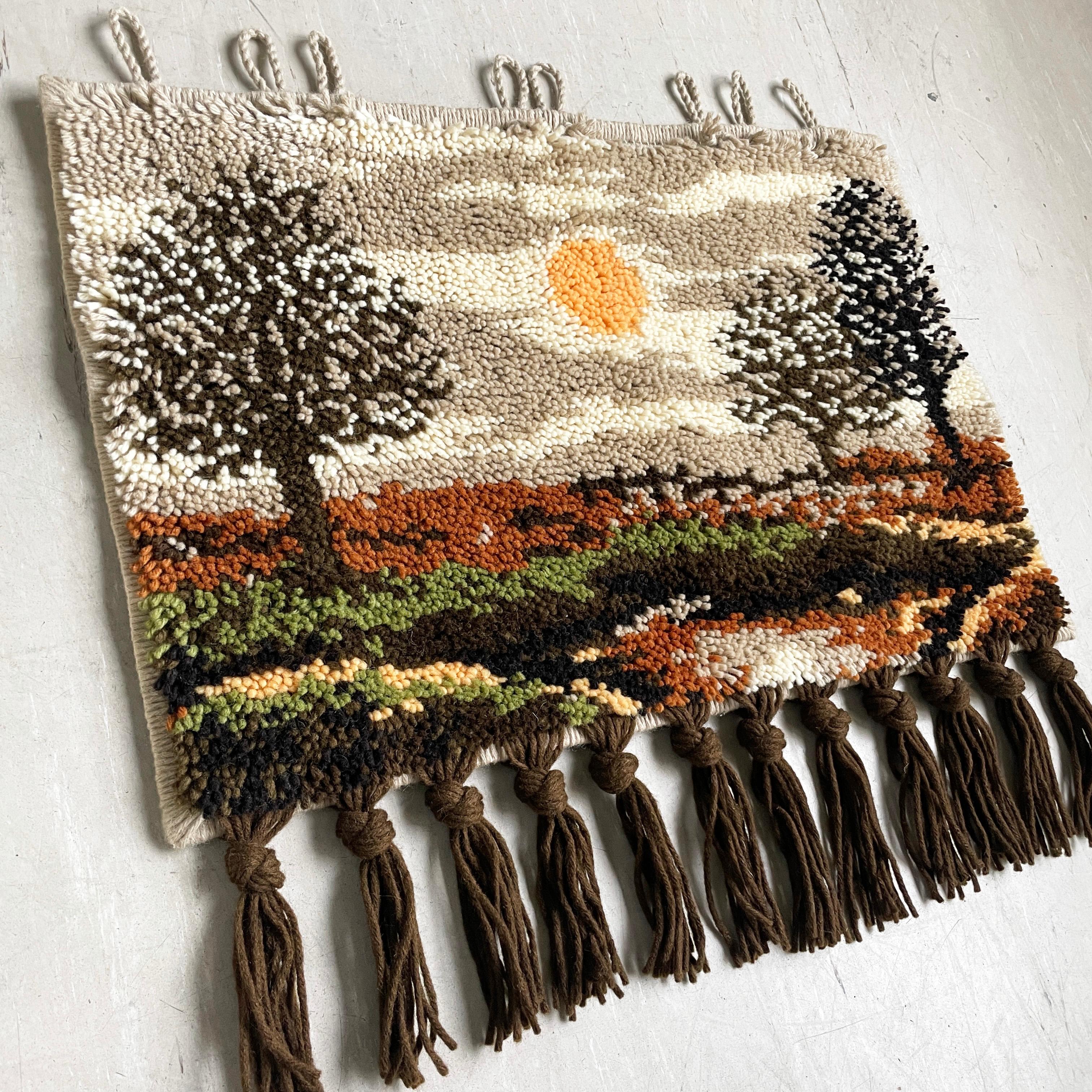 Precioso tapiz de pared de los años 60 - Paisaje rural en venta 5