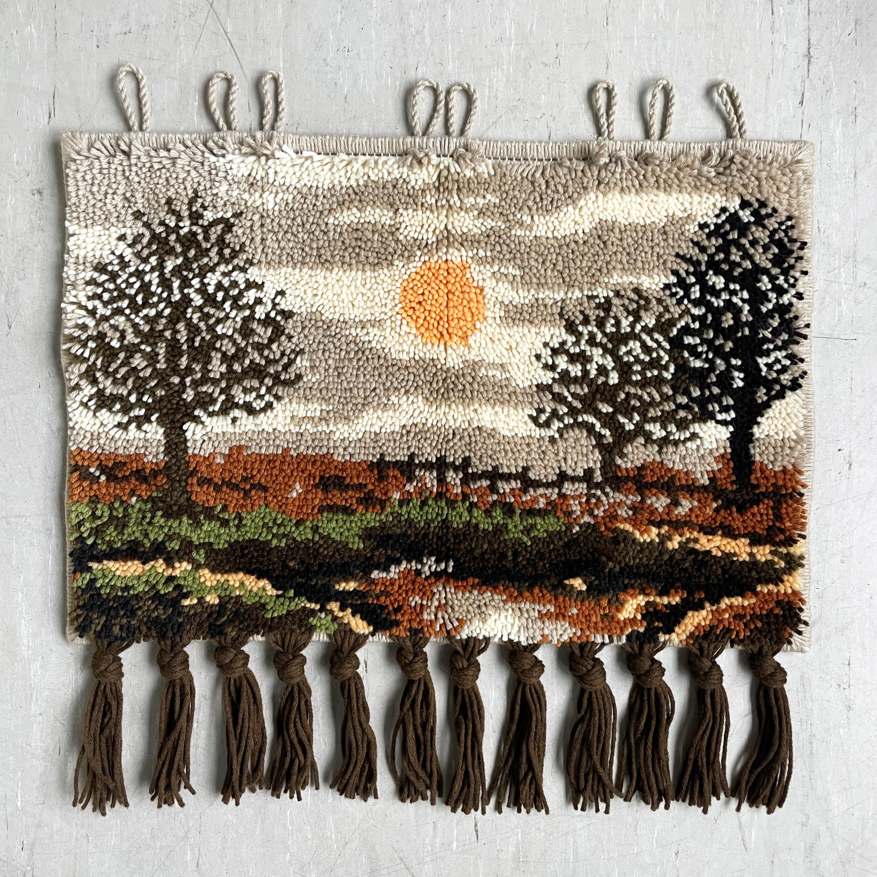 Precioso tapiz de pared de los años 60 - Paisaje rural en venta 7
