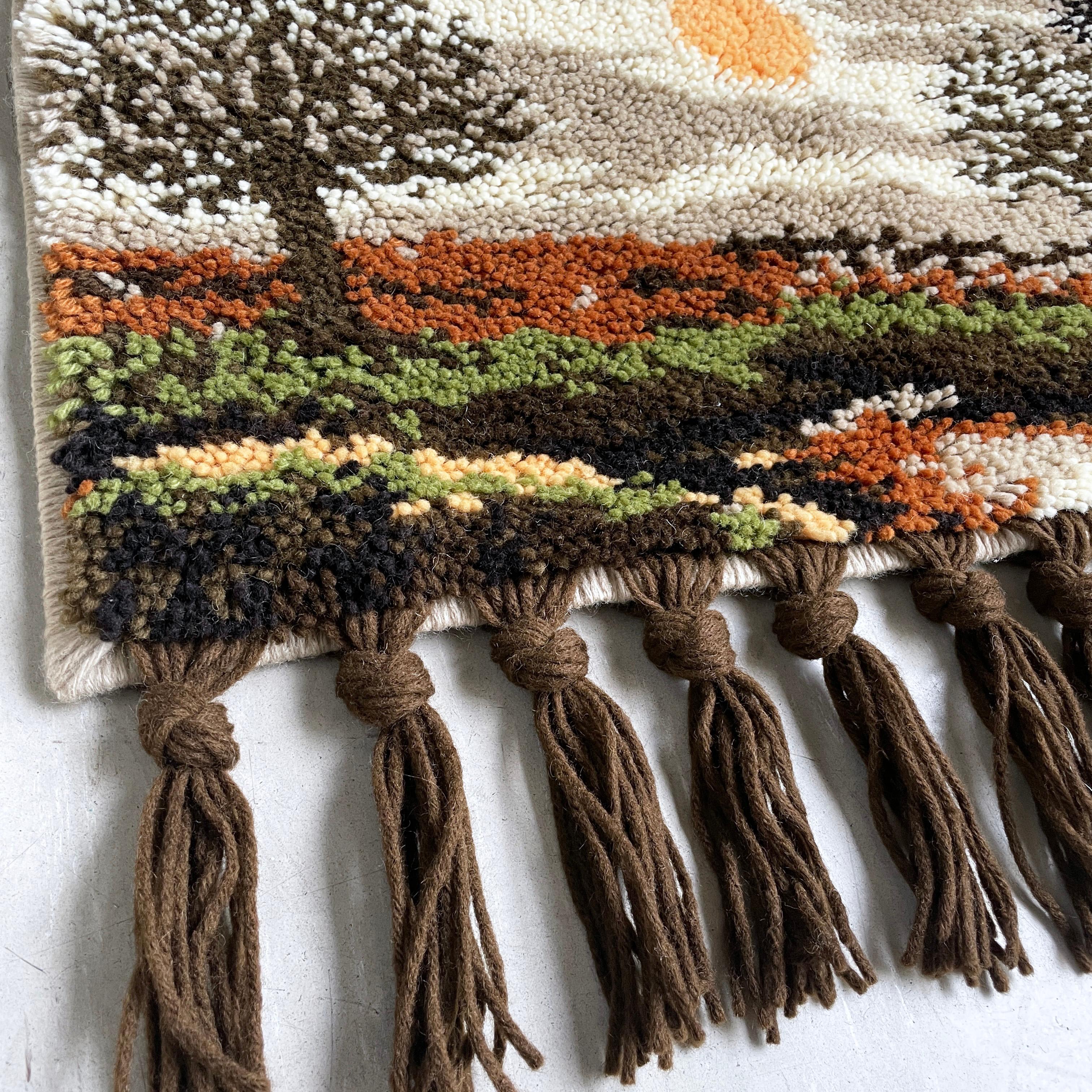 Precioso tapiz de pared de los años 60 - Paisaje rural en venta 2