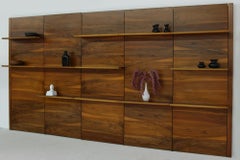 Beautiful 1960s Walnut Wall Unit, Modular Shelving, Shelf, Germany, Midcentury