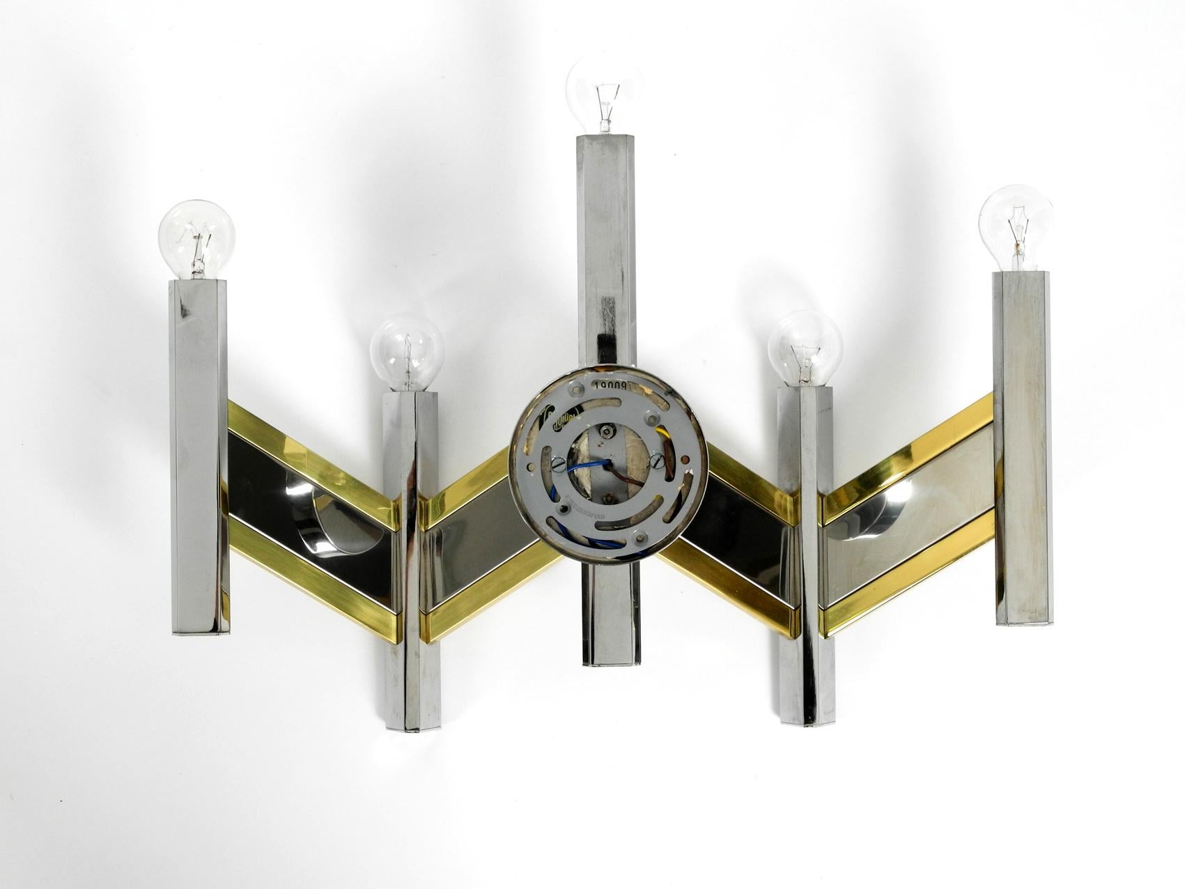 Beautiful 1970s 5-Arm Wall Light by Gaetano Sciolari, Made in Italy For Sale 1