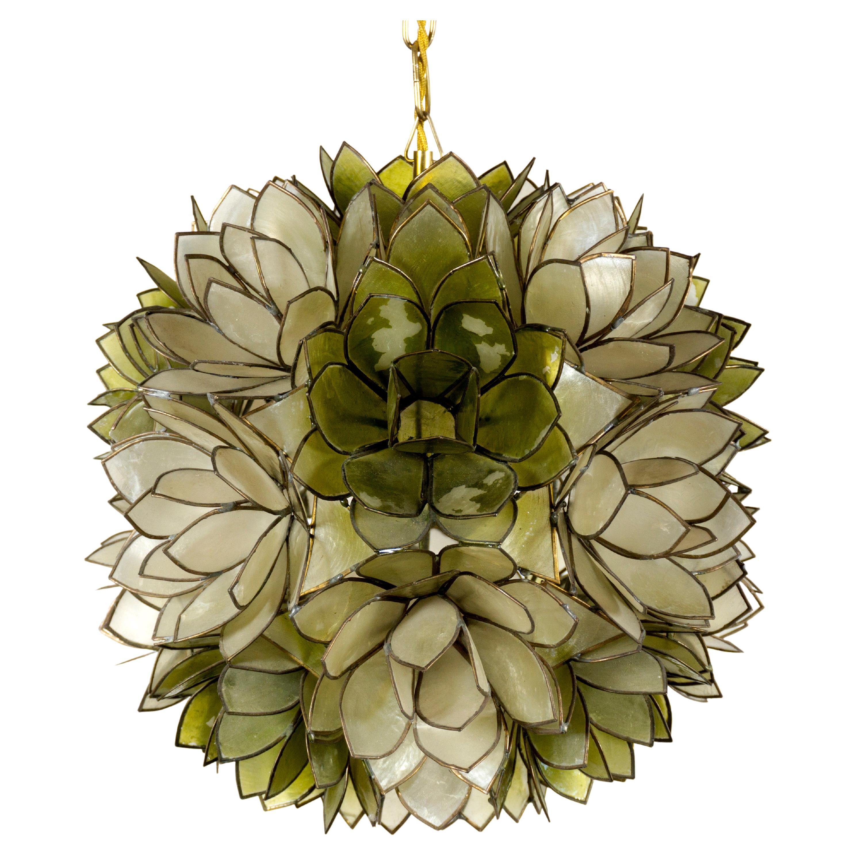 white capiz lotus pendant shade