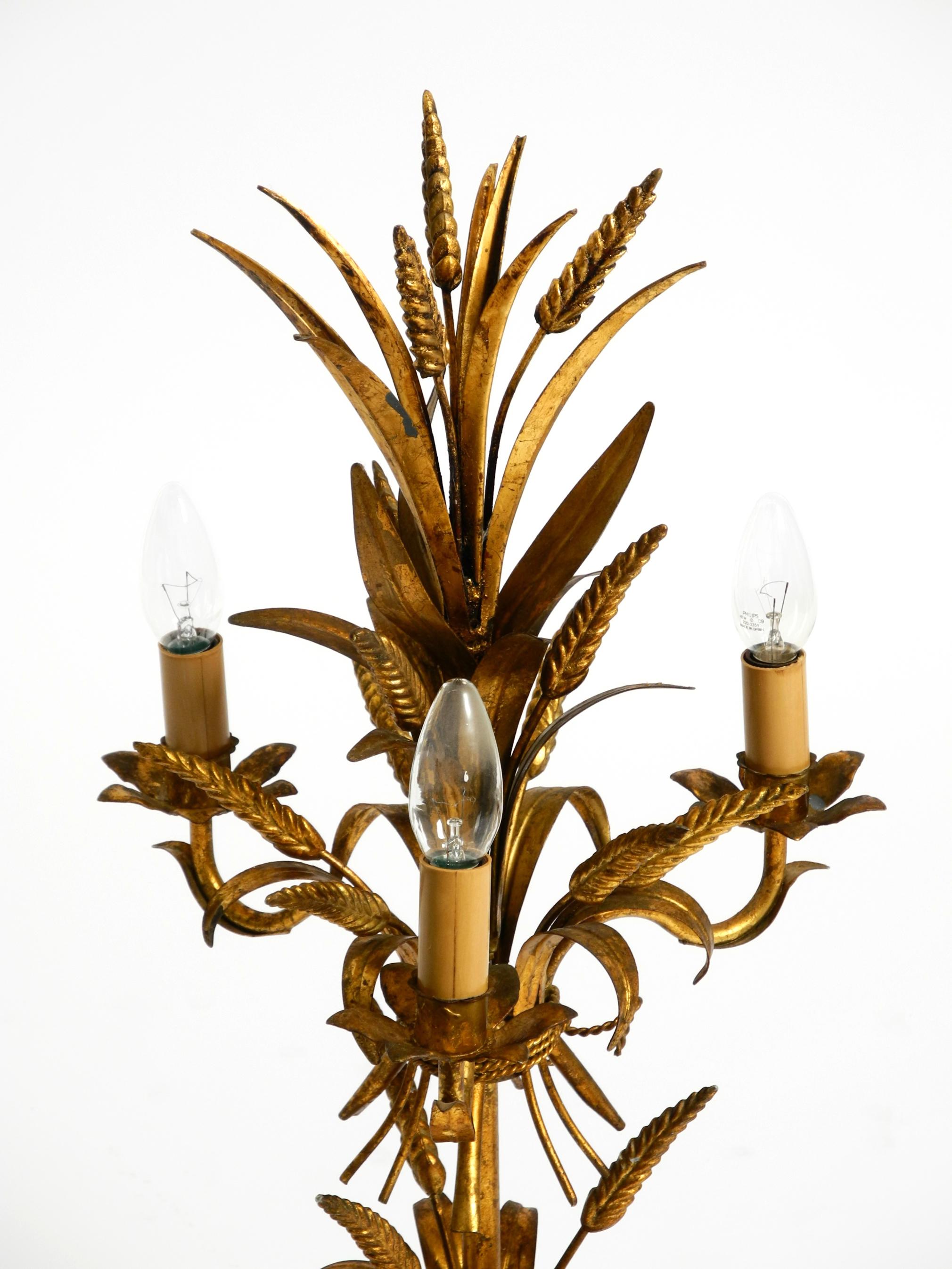 Beautiful 1970s floral table lamp by Hans Kögl in the shape of a wheat sheaf im Angebot 7