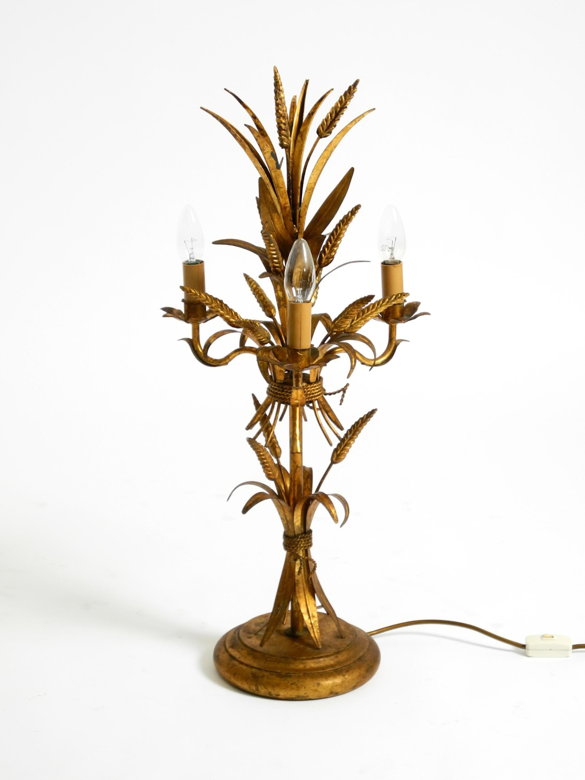 Beautiful 1970s floral table lamp by Hans Kögl in the shape of a wheat sheaf (Deutsch) im Angebot