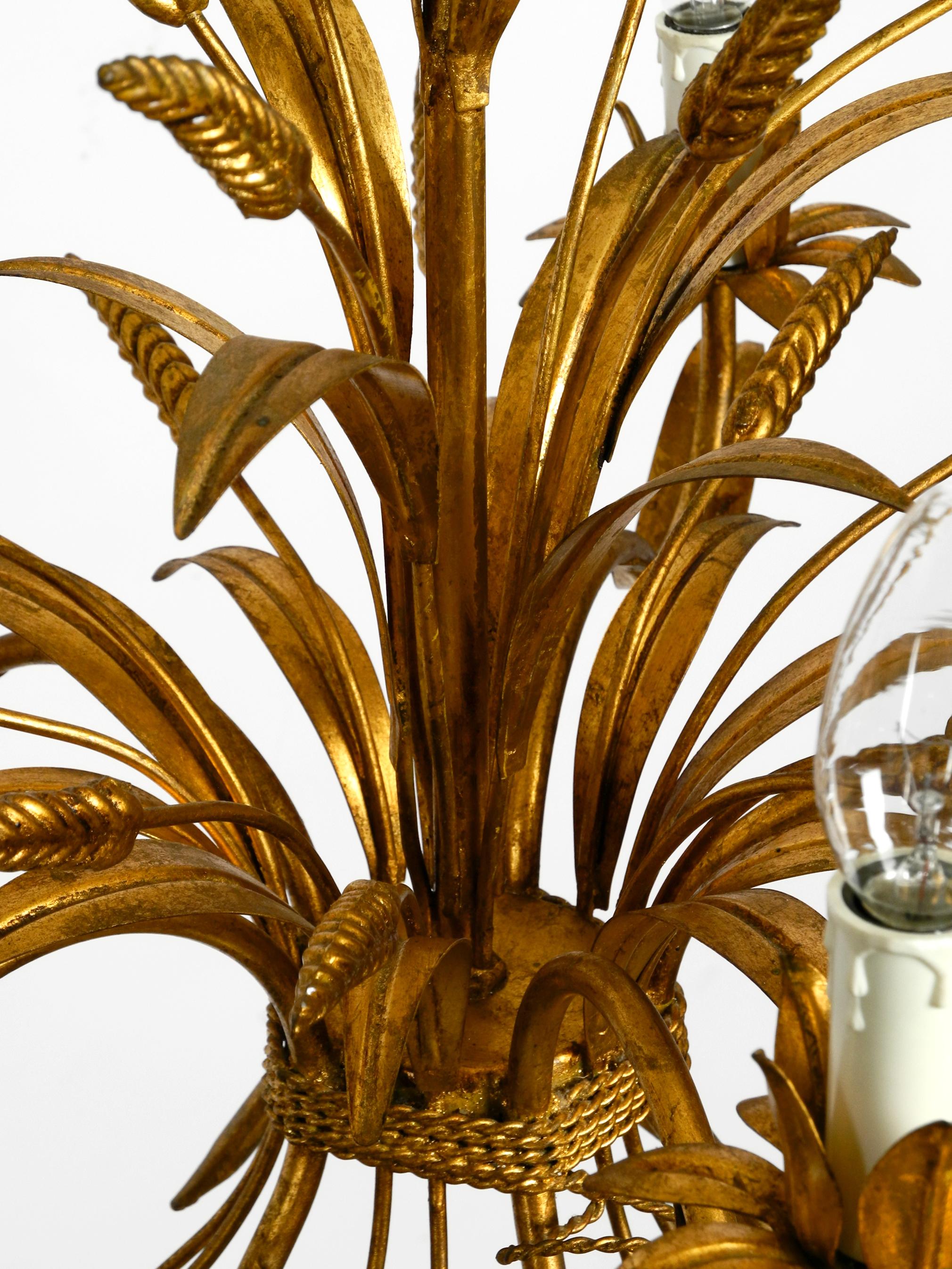 Beautiful 1970s Gold-Plated 5-Armed Metal Chandelier by Hans Kögl 6