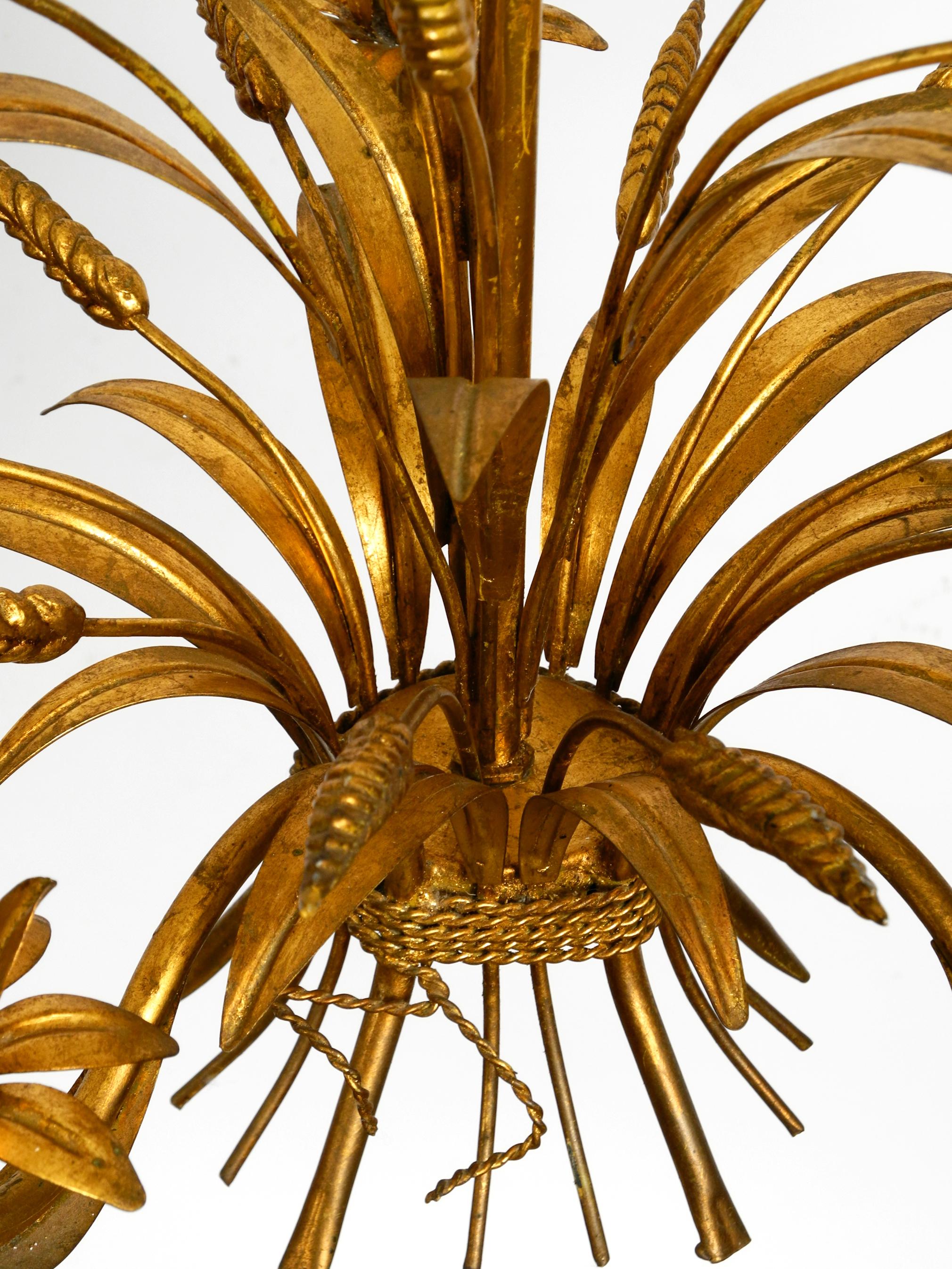 Beautiful 1970s Gold-Plated 5-Armed Metal Chandelier by Hans Kögl 1