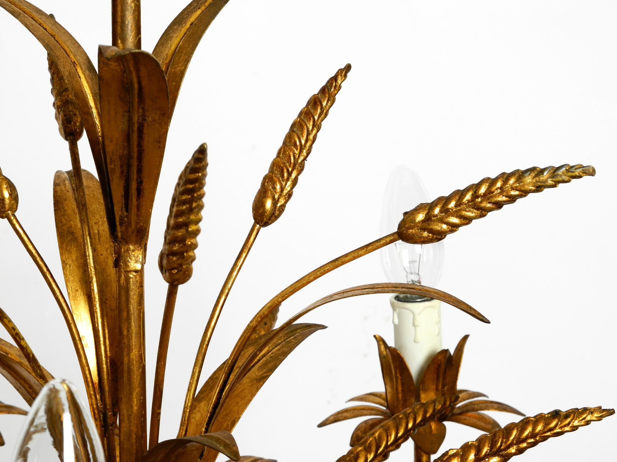 Beautiful 1970s Gold-Plated 5-Armed Metal Chandelier by Hans Kögl 2
