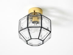 Magnifique plafonnier en verre de forme octogonale, datant des années 1970, de Limburg