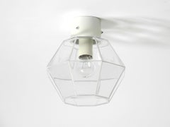 Beautiful 1970s Limburg glass ceiling lamp in octagon shape