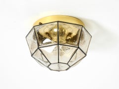 Beautiful 1970s Limburg glass ceiling lamp in octagon shape