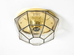 Beautiful 1970s Limburg glass ceiling lamp in octagon shape