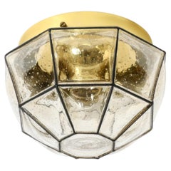 Beautiful 1970s Limburg glass ceiling lamp in octagon shape
