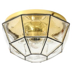 Beautiful 1970s Limburg glass ceiling lamp in octagon shape