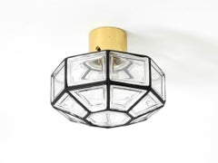 Beautiful 1970s Limburg glass ceiling lamp in octagon shape, Model 2756