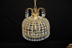 Beautiful 1970s Small Crystal Chandelier