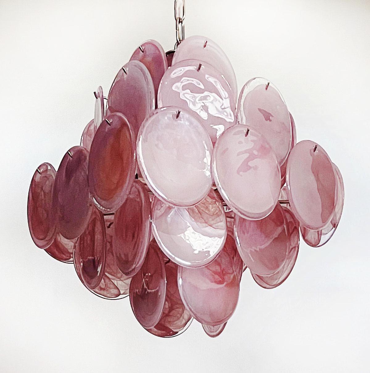 Beautiful 1970s Vintage Italian Murano Chandelier, Vistosi Style For Sale 12