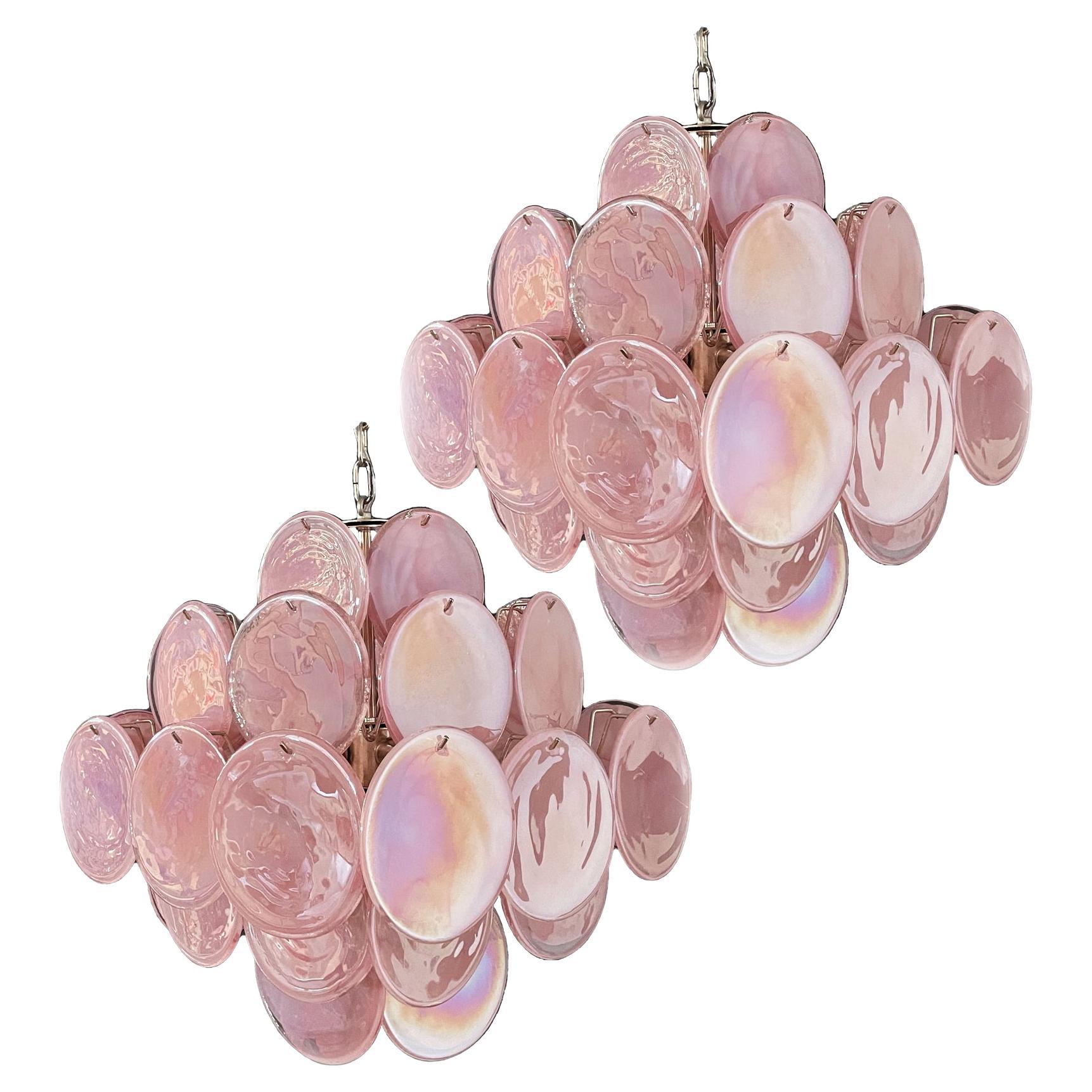 Beautiful 1970s Vintage Italian Murano Chandeliers, Vistosi Style