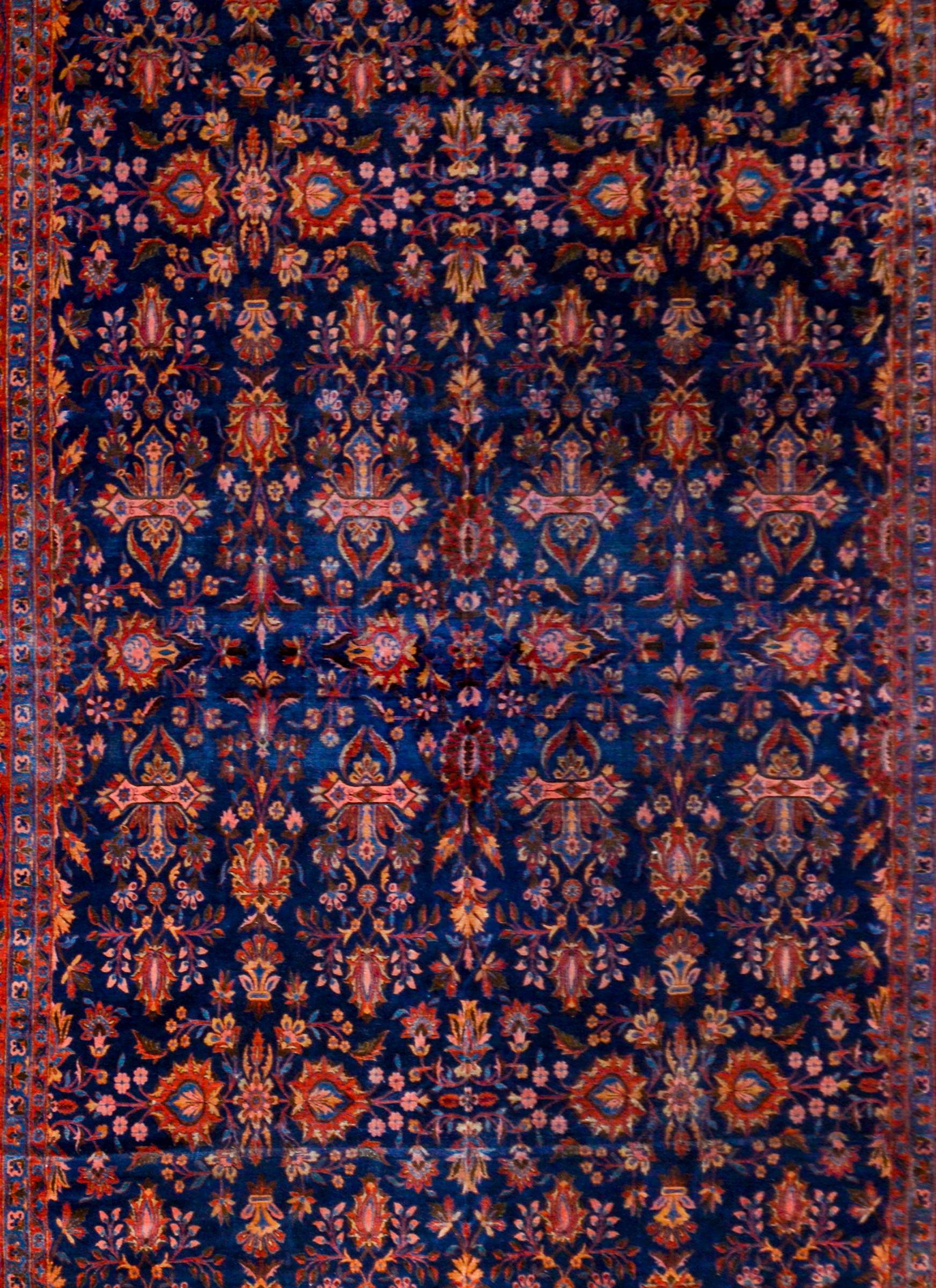 Perse Magnifique tapis de Kashan ancien du 19ème siècle en vente