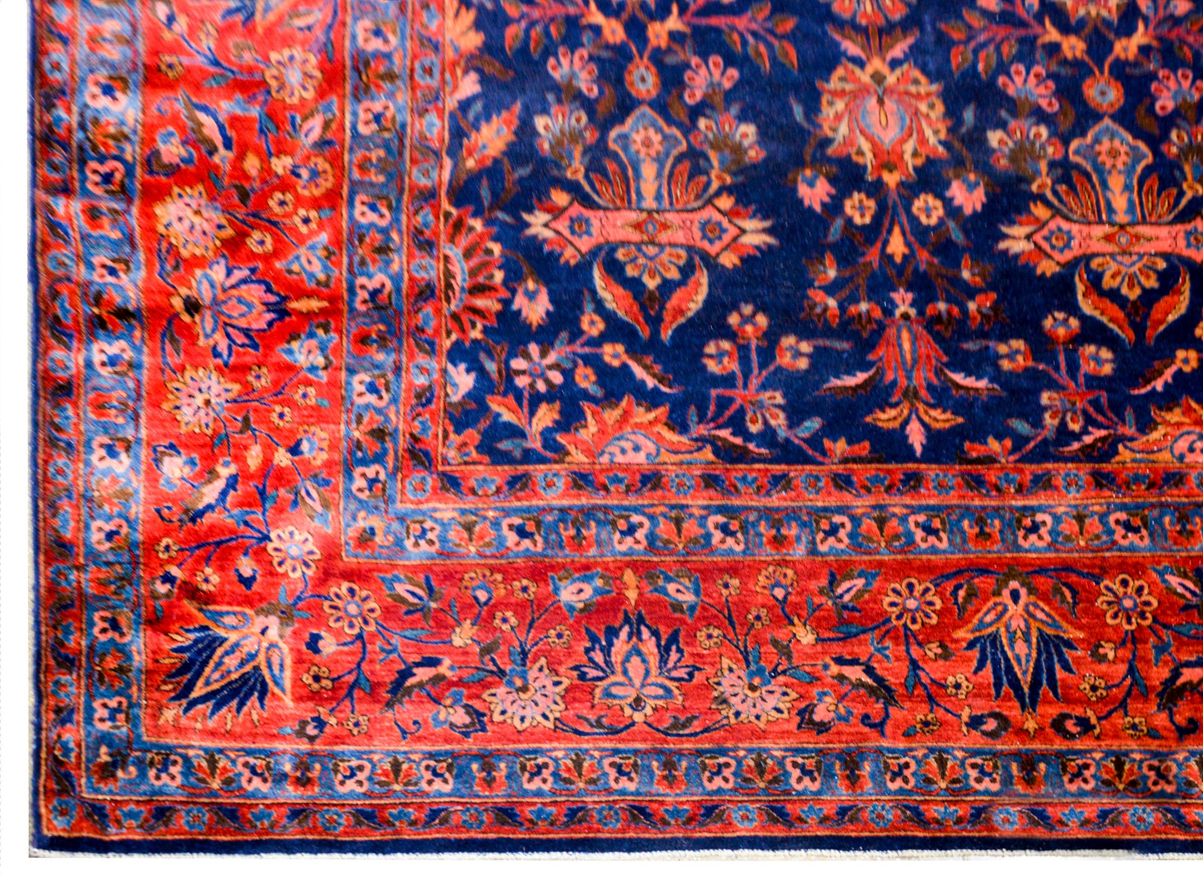 Beautiful 19th Century Antique Kashan Rug For Sale 1