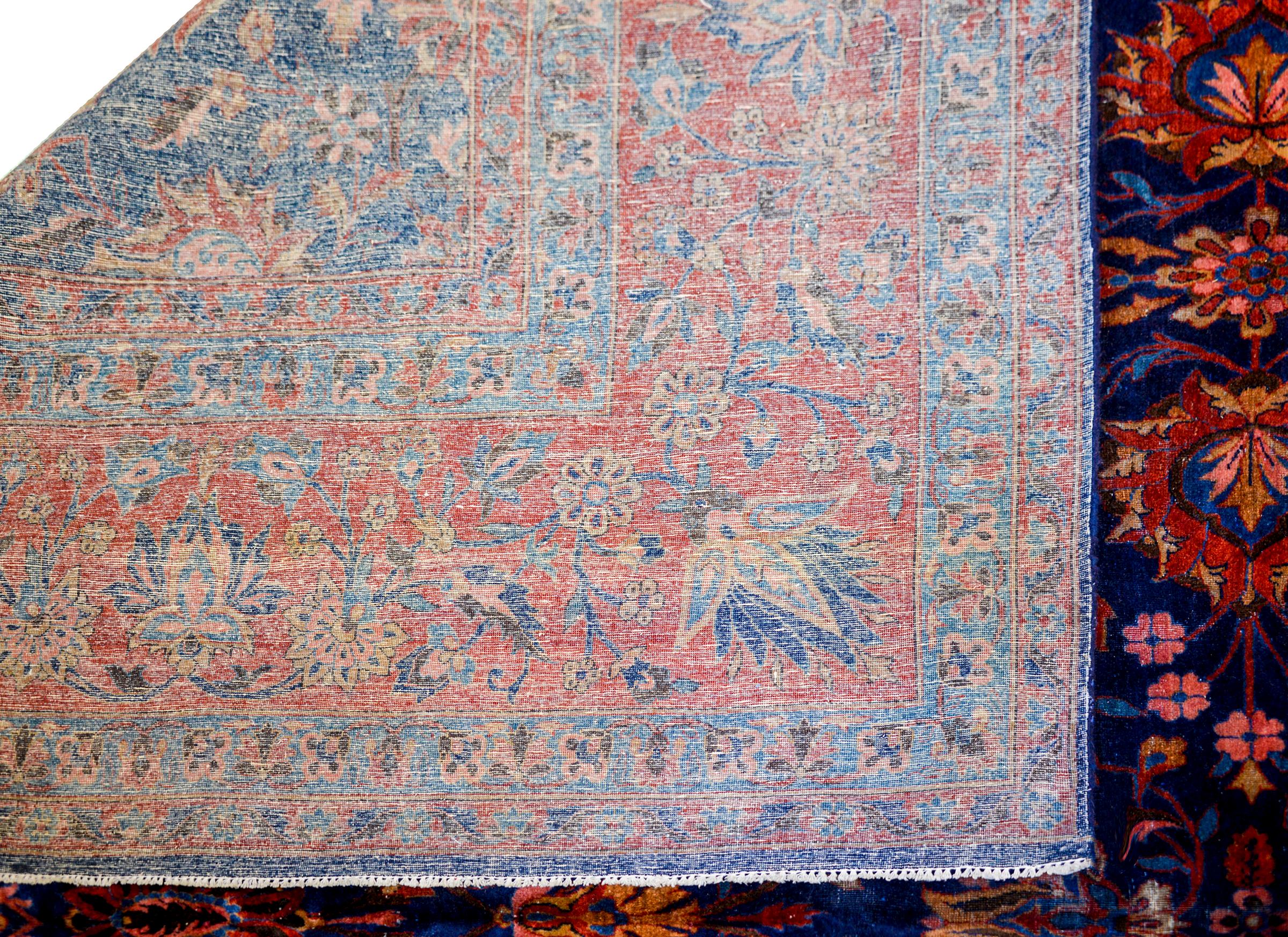 Magnifique tapis de Kashan ancien du 19ème siècle en vente 1