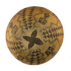 Magnifique panier apache figuratif en forme d'olla du 19e siècle