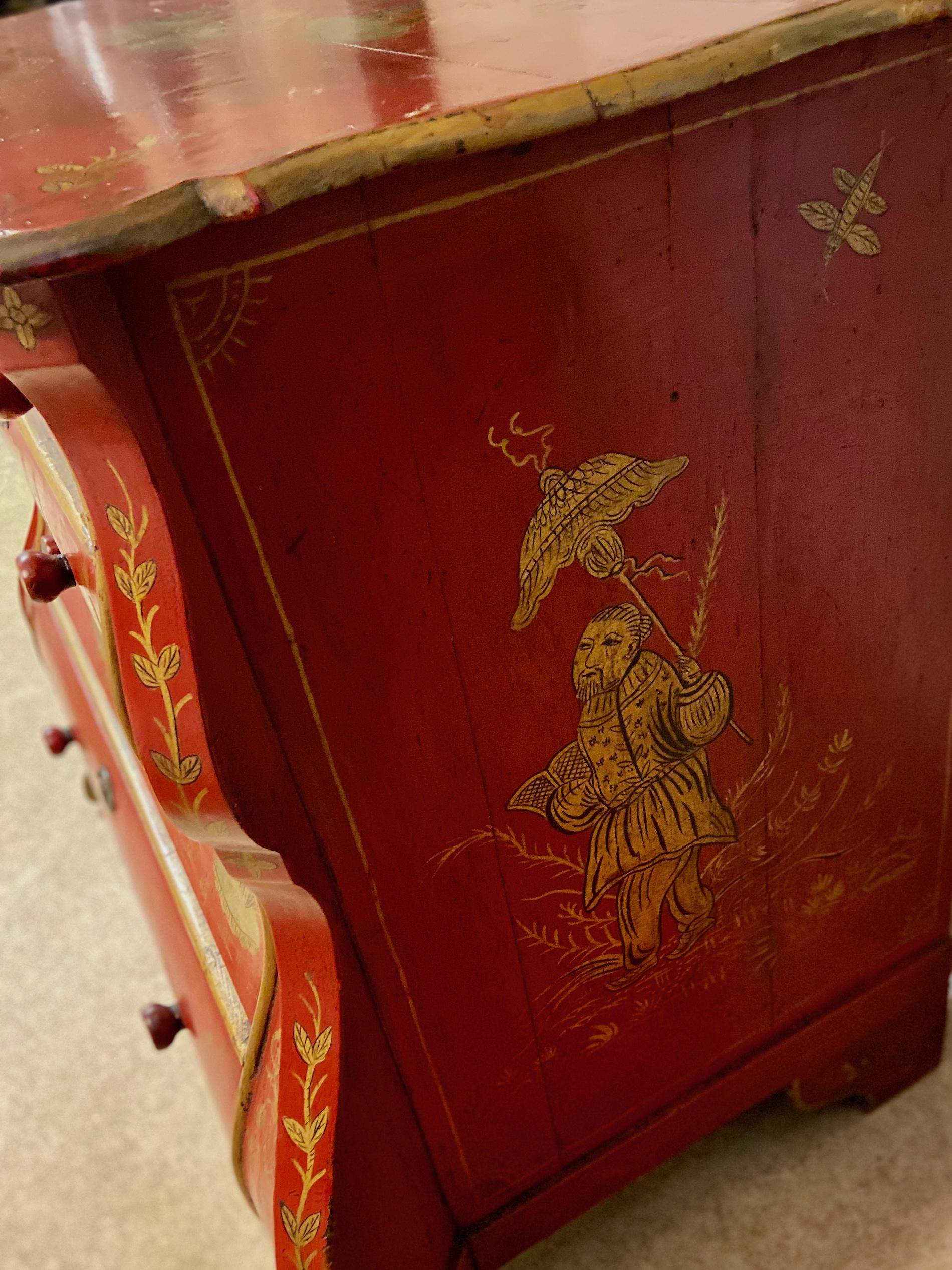 Beautiful 19th Century Chinoiserie Japanned Chest at 1stDibs