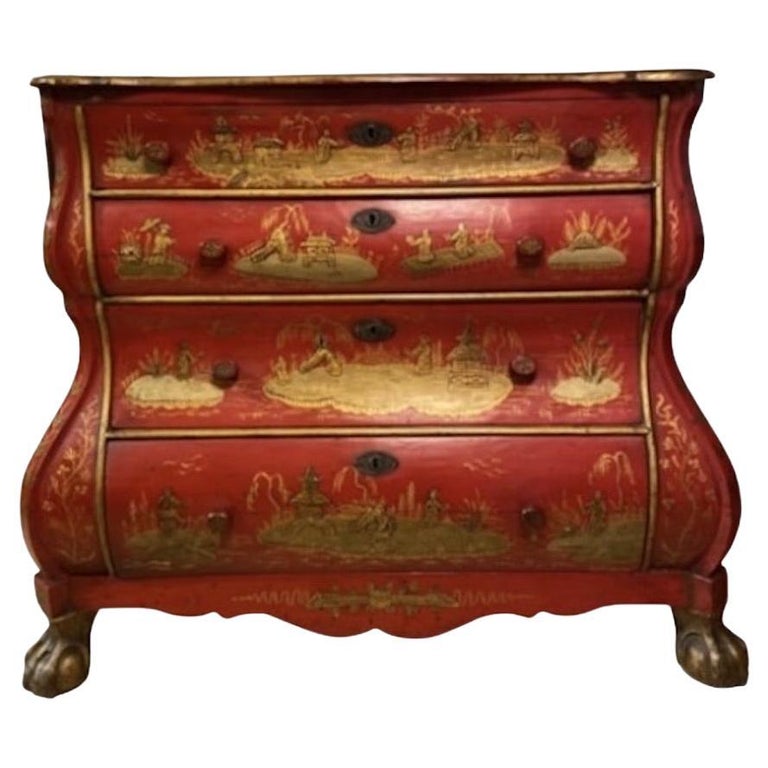 Beautiful 19th Century Chinoiserie Japanned Chest at 1stDibs