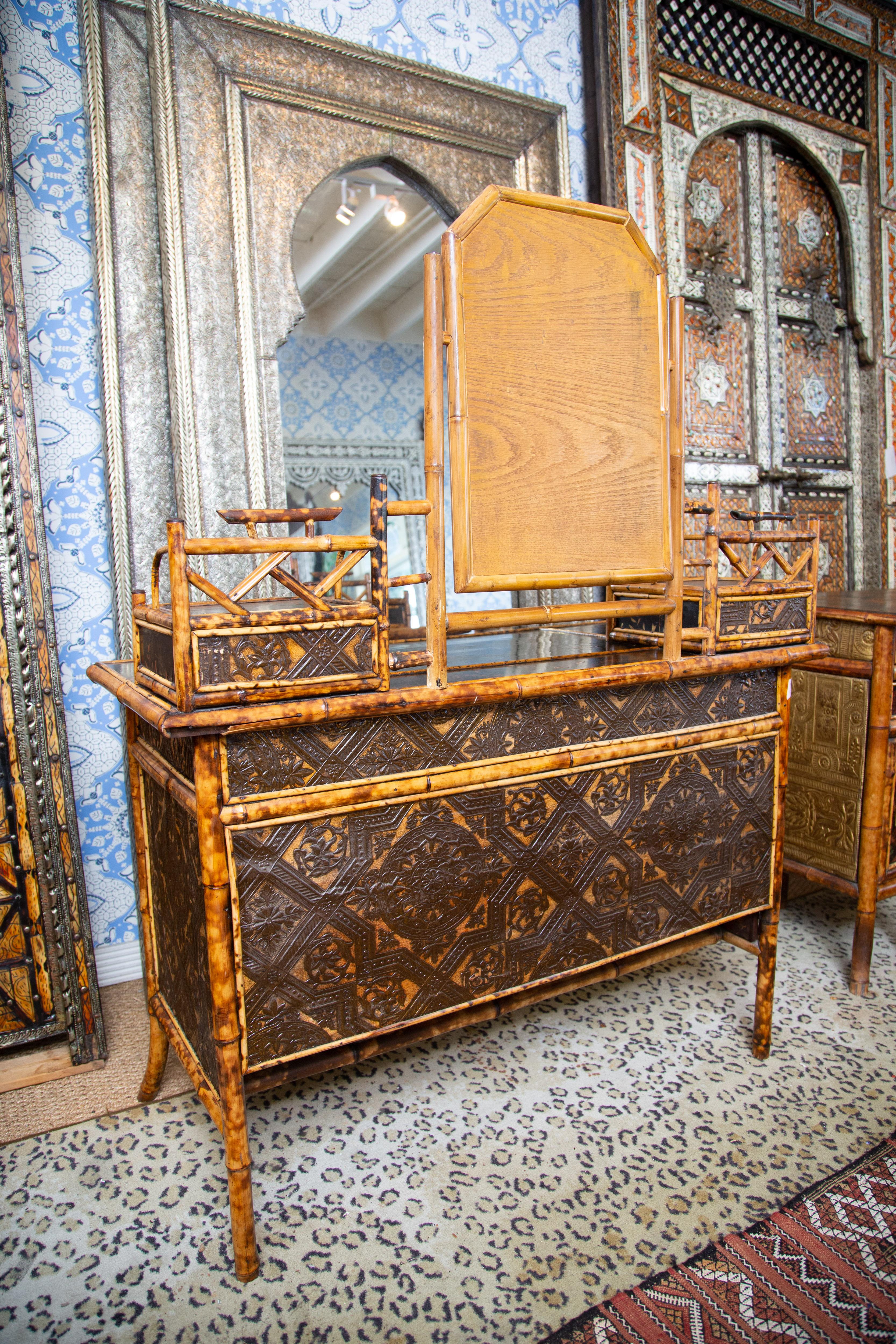 bamboo vanity desk