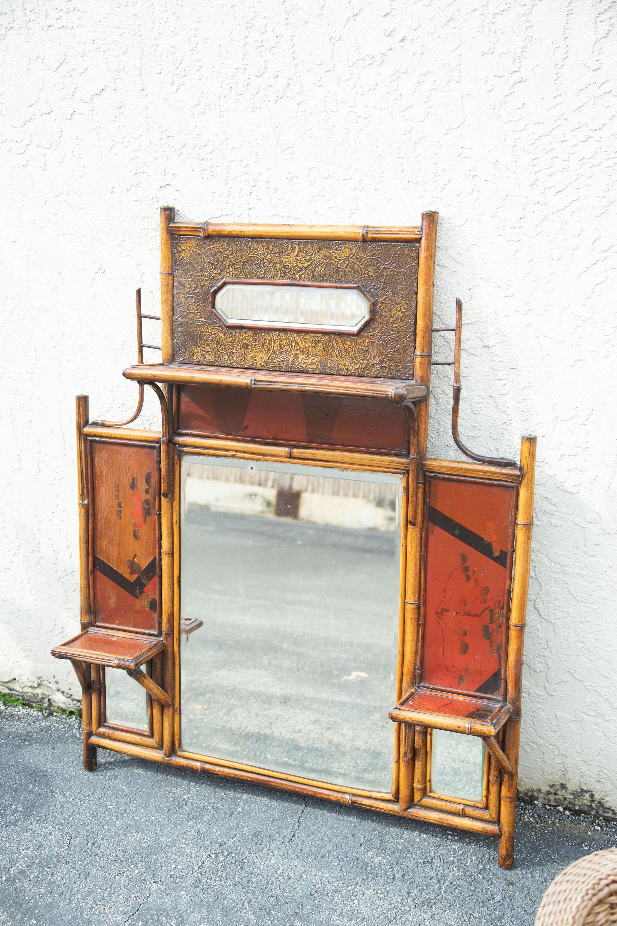 Beautiful 19th Century English Bamboo Wall Mirror 5