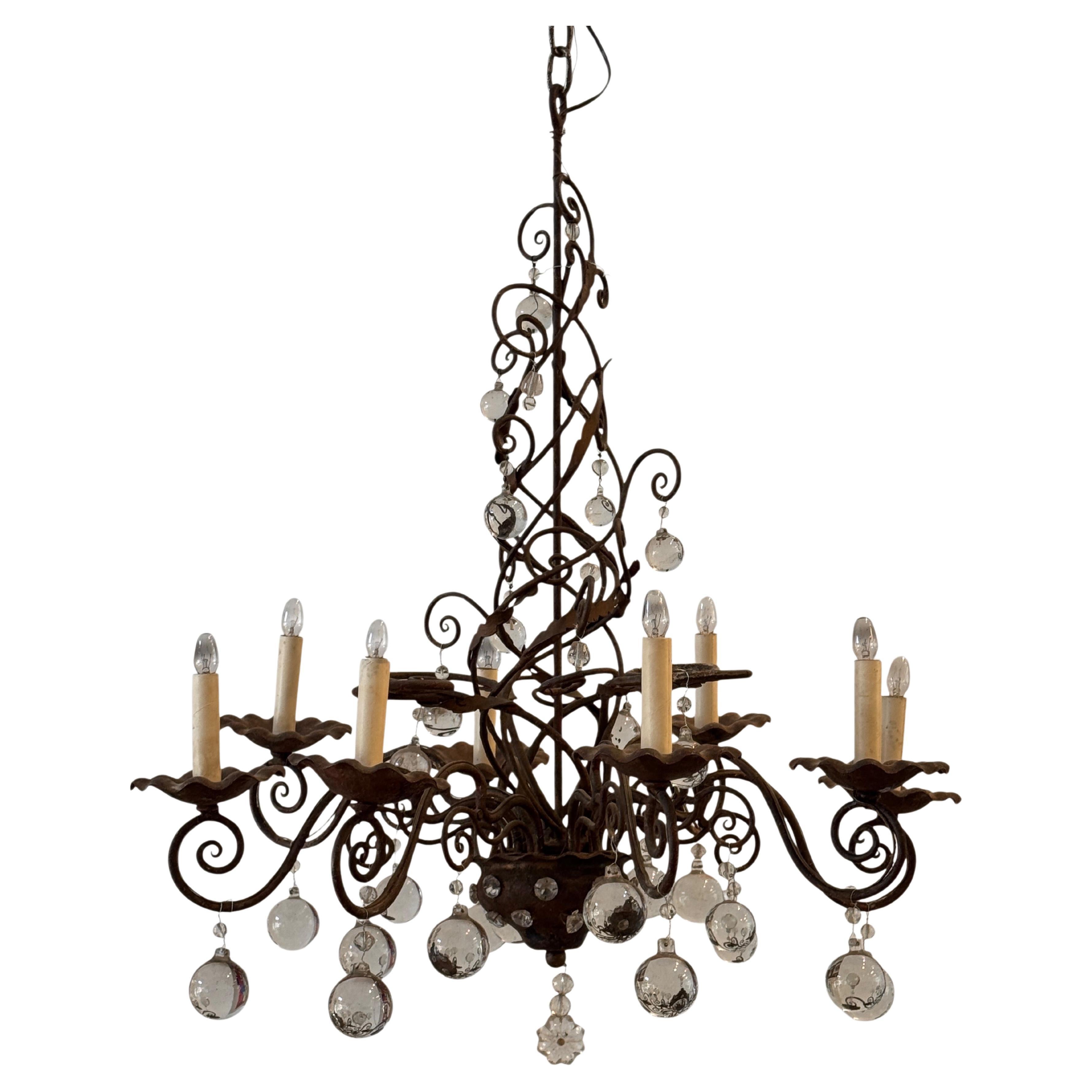 Beautiful 19th Century French Provincial Chandelier For Sale