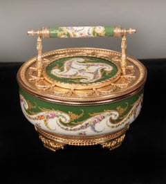 Beautiful 19th Century Gilt Bronze-Mounted Sèvres Style Porcelain Candy Dish