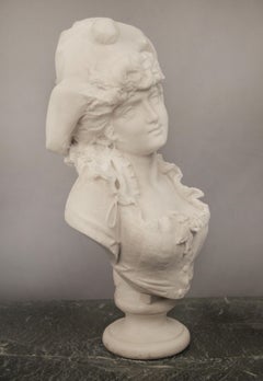Beautiful 19th Century Italian Carrara Marble Bust of a Woman by F. Musaglino
