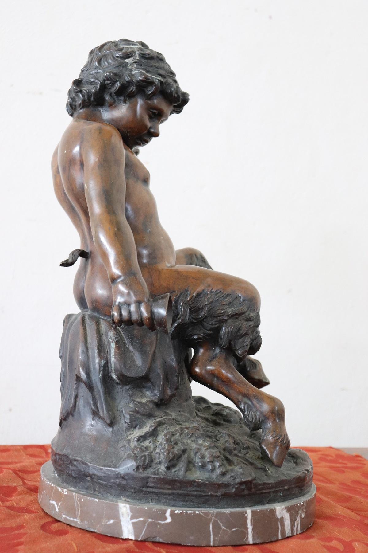 Beautiful 19th Century Italian Sculpture in Bronze Signed by Vincenzo Cinque 1