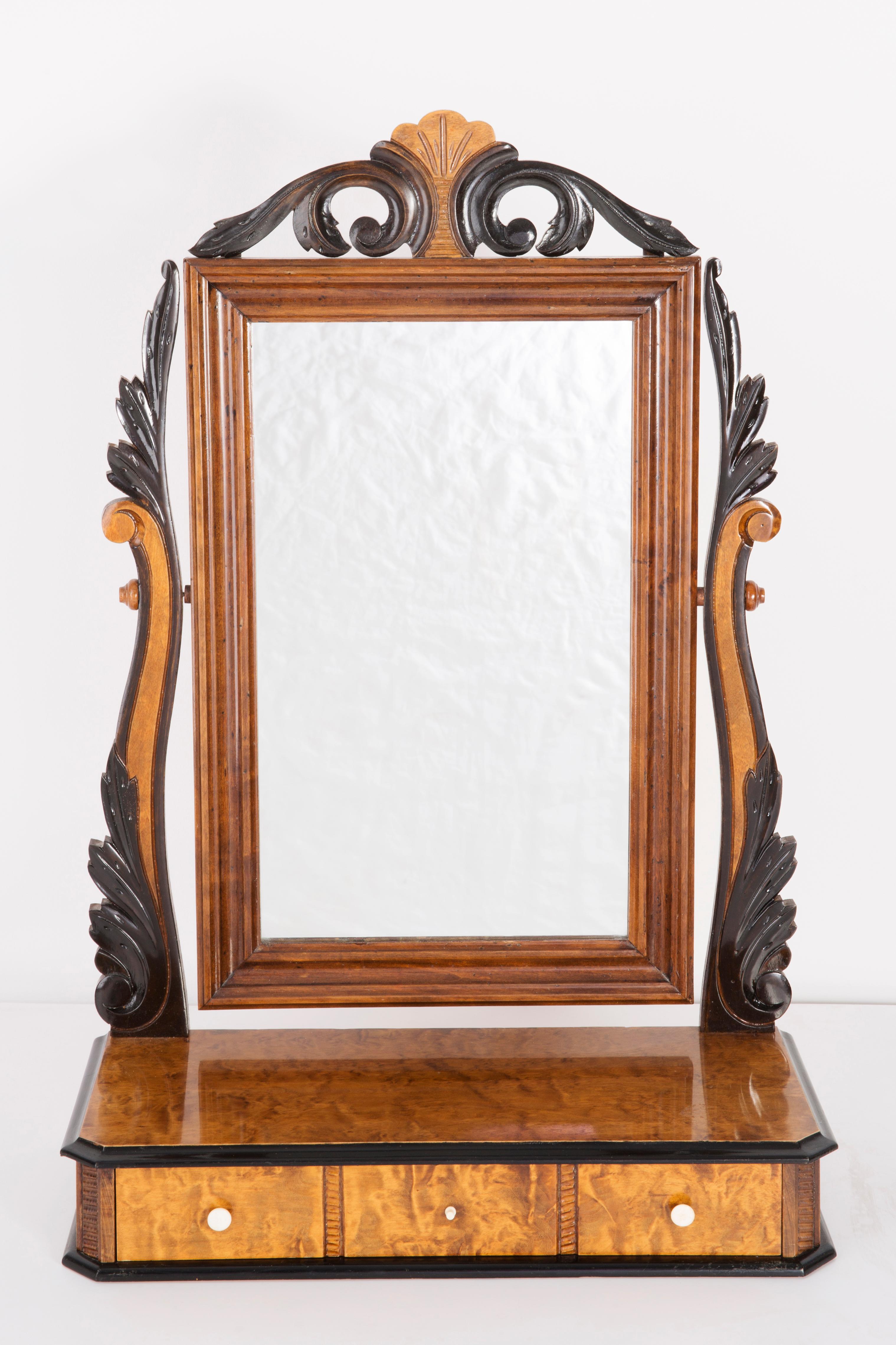 Beautiful 19th Century Mahogany Dressing Table with Mirror, 1960s 6