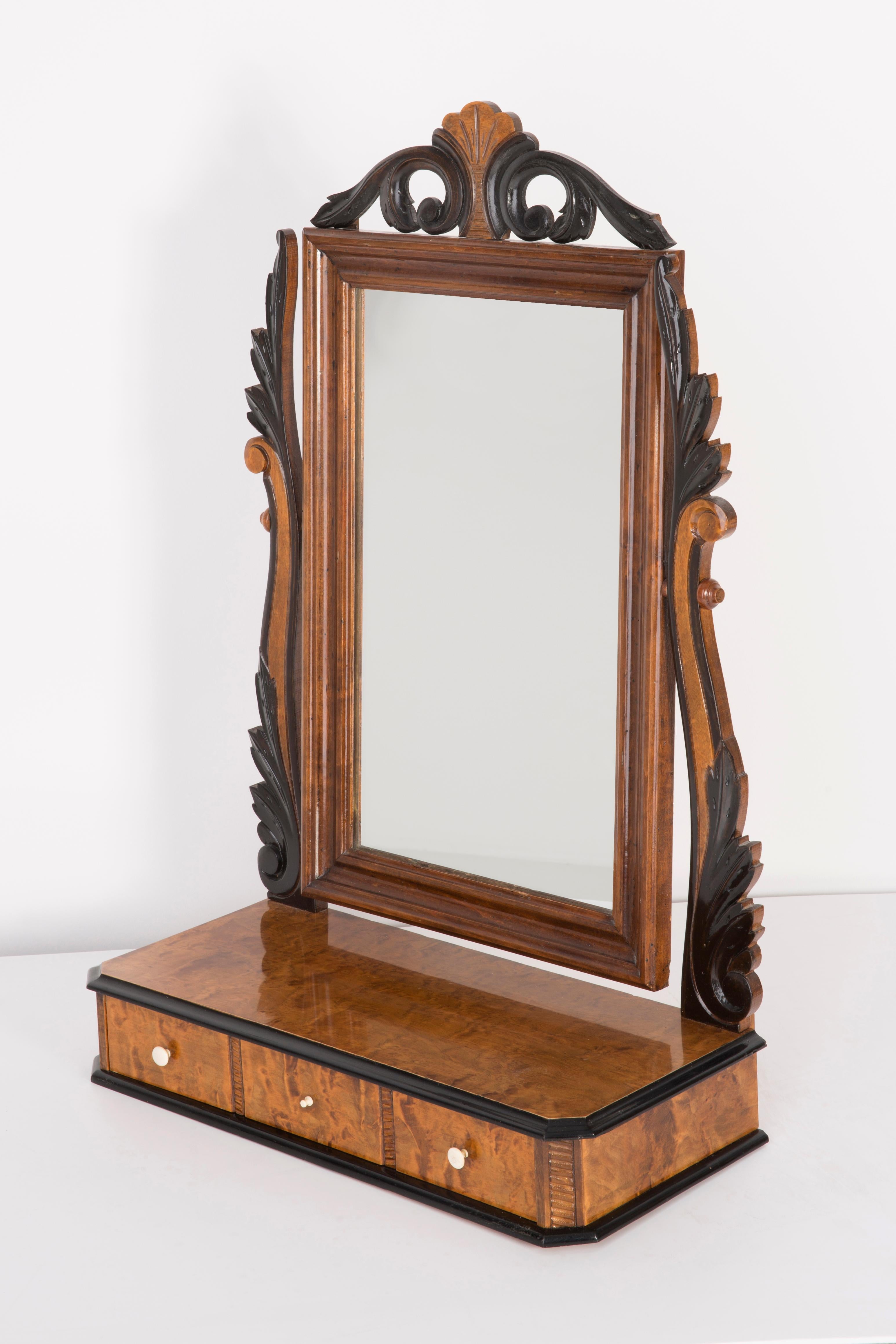 Beautiful 19th Century Mahogany Dressing Table with Mirror, 1960s 7